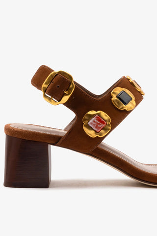 Sandália Milan Gioiello Camurça Marrom