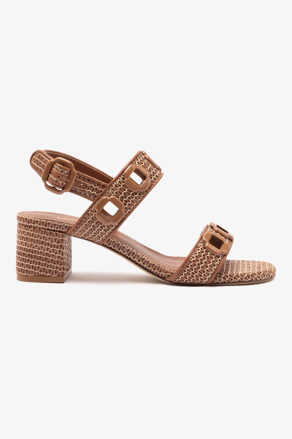 Milan Sandal In Caramel Wave Raffia