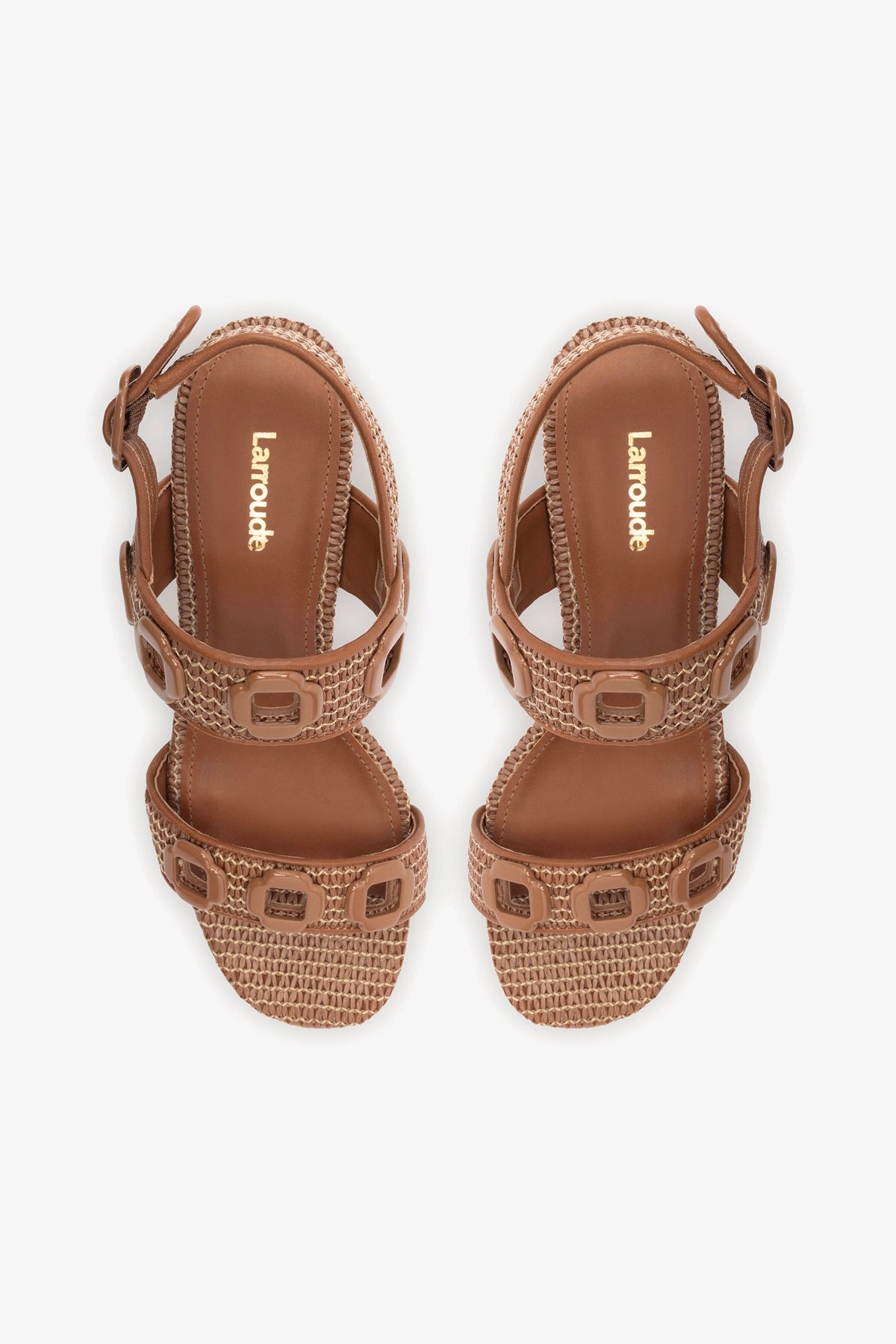 Milan Sandal In Caramel Wave Raffia