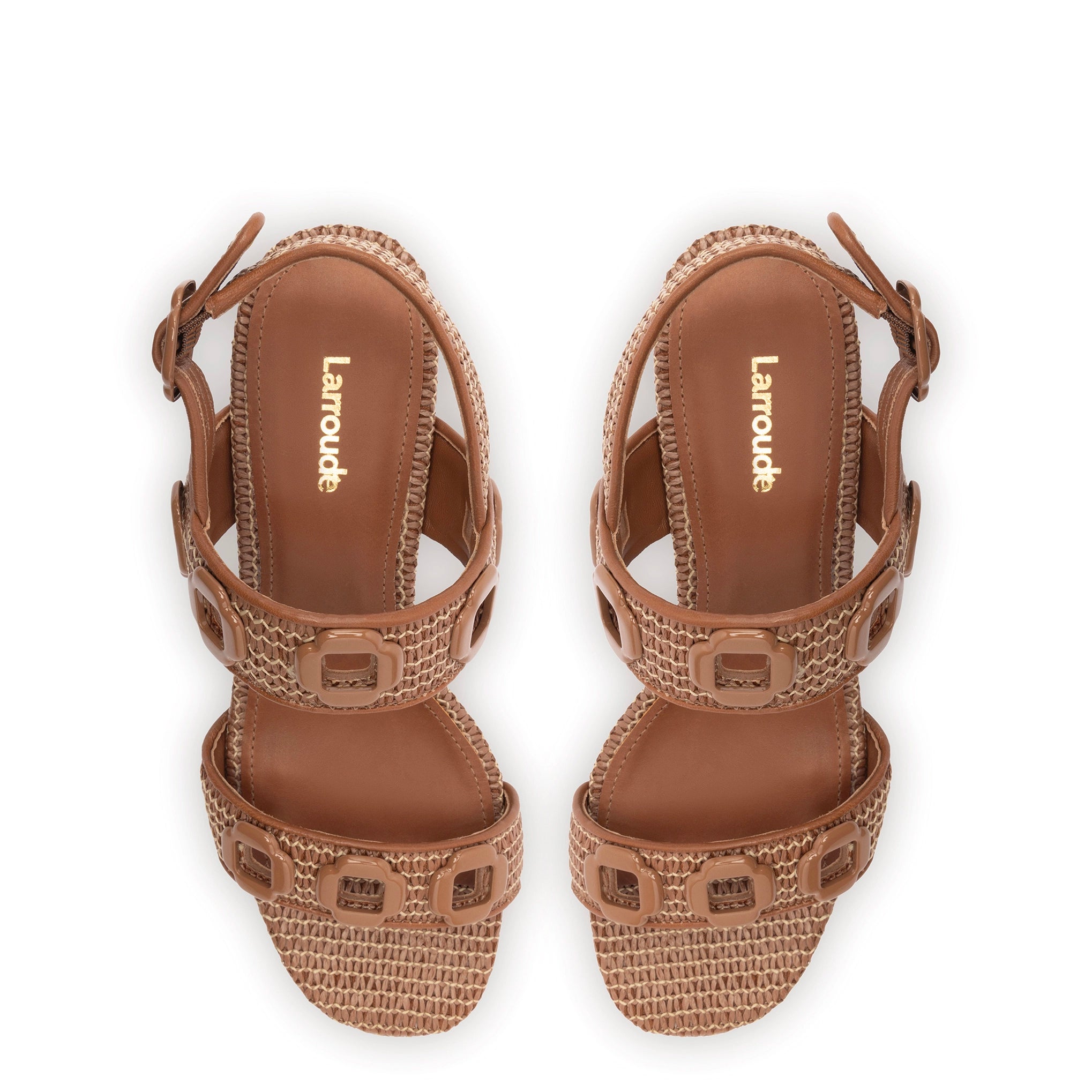 Milan Sandal In Caramel Wave Raffia