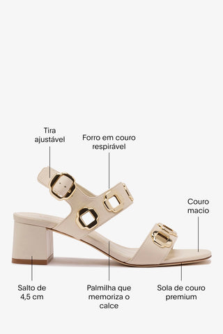 Sandália Milan Couro Off White Sandal Larroudé