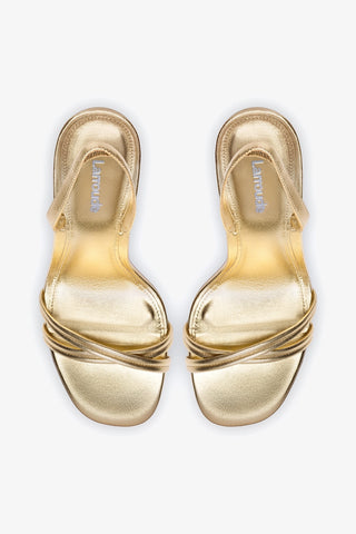 Sandália Annie Couro Dourado Womens - Shoes - Sandals Larroudé