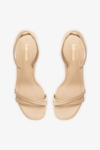 Sandália Annie Couro Bege Sandal Larroudé