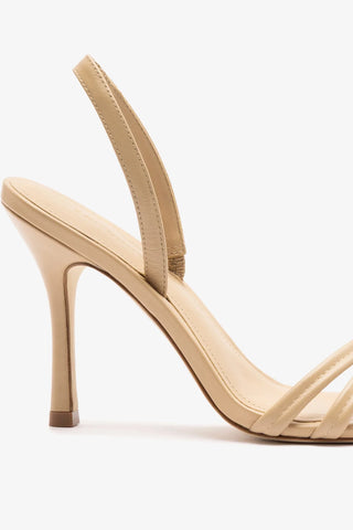 Sandália Annie Couro Bege Sandal Larroudé