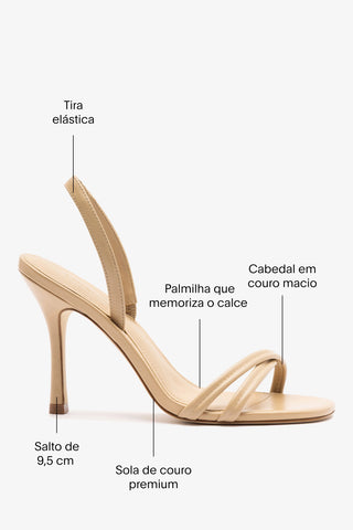 Sandália Annie Couro Bege Sandal Larroudé