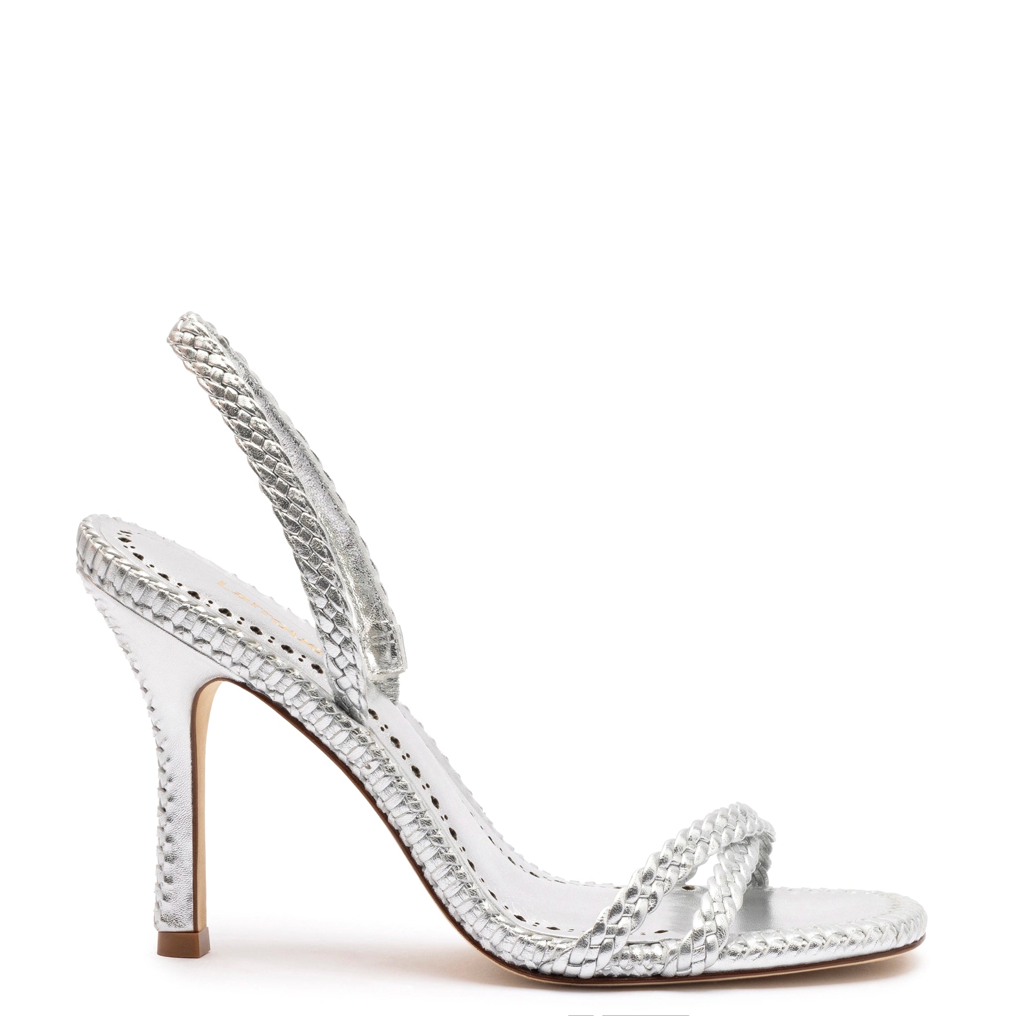 Annie Sandal In Silver Metallic Leather