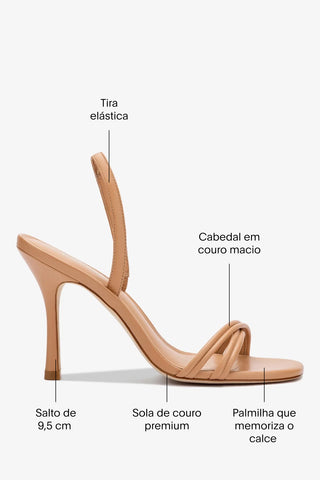 Sandália Annie Couro Bege Sandal Larroudé