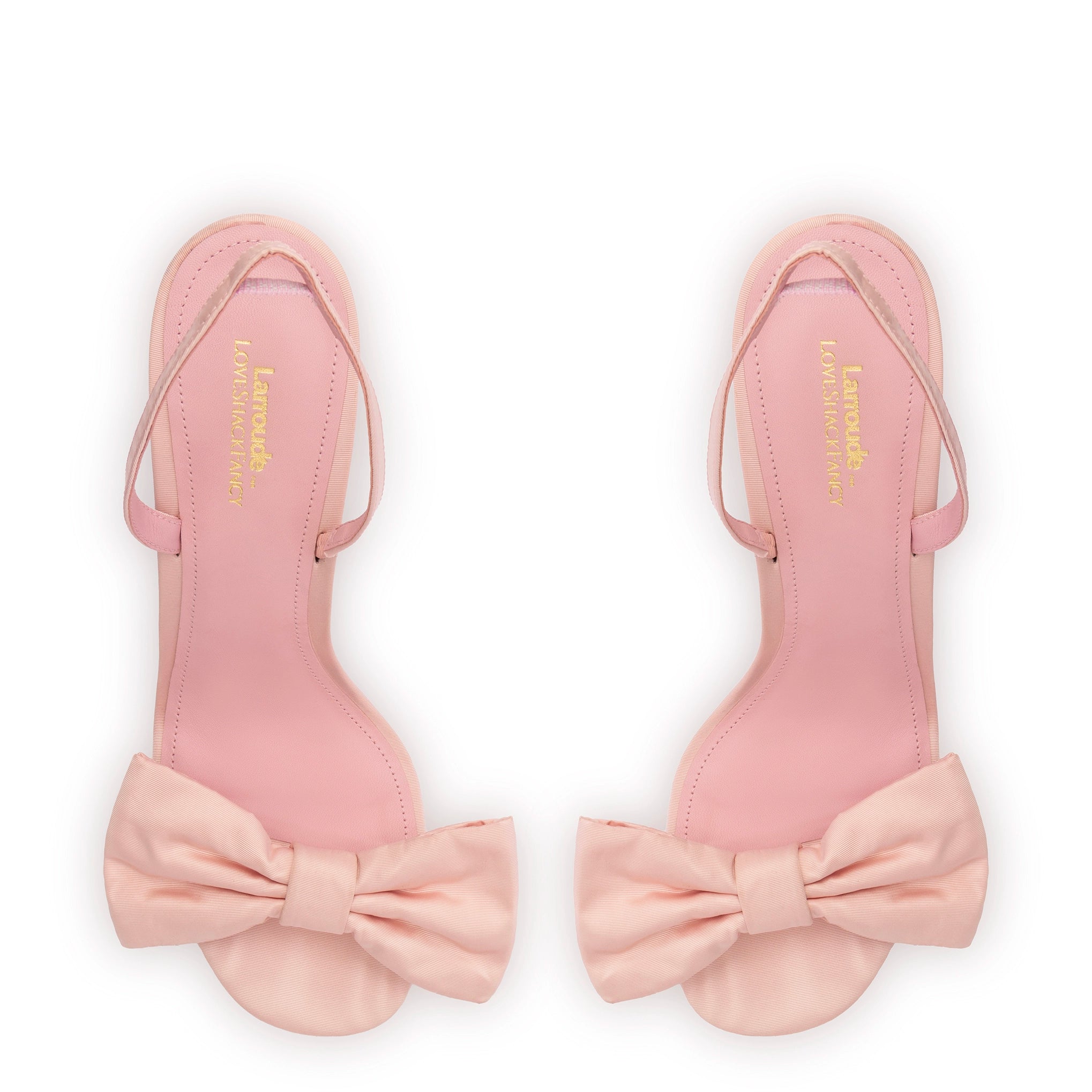 Larroudé for LoveShackFancy Bow Sandal In Pink Leather