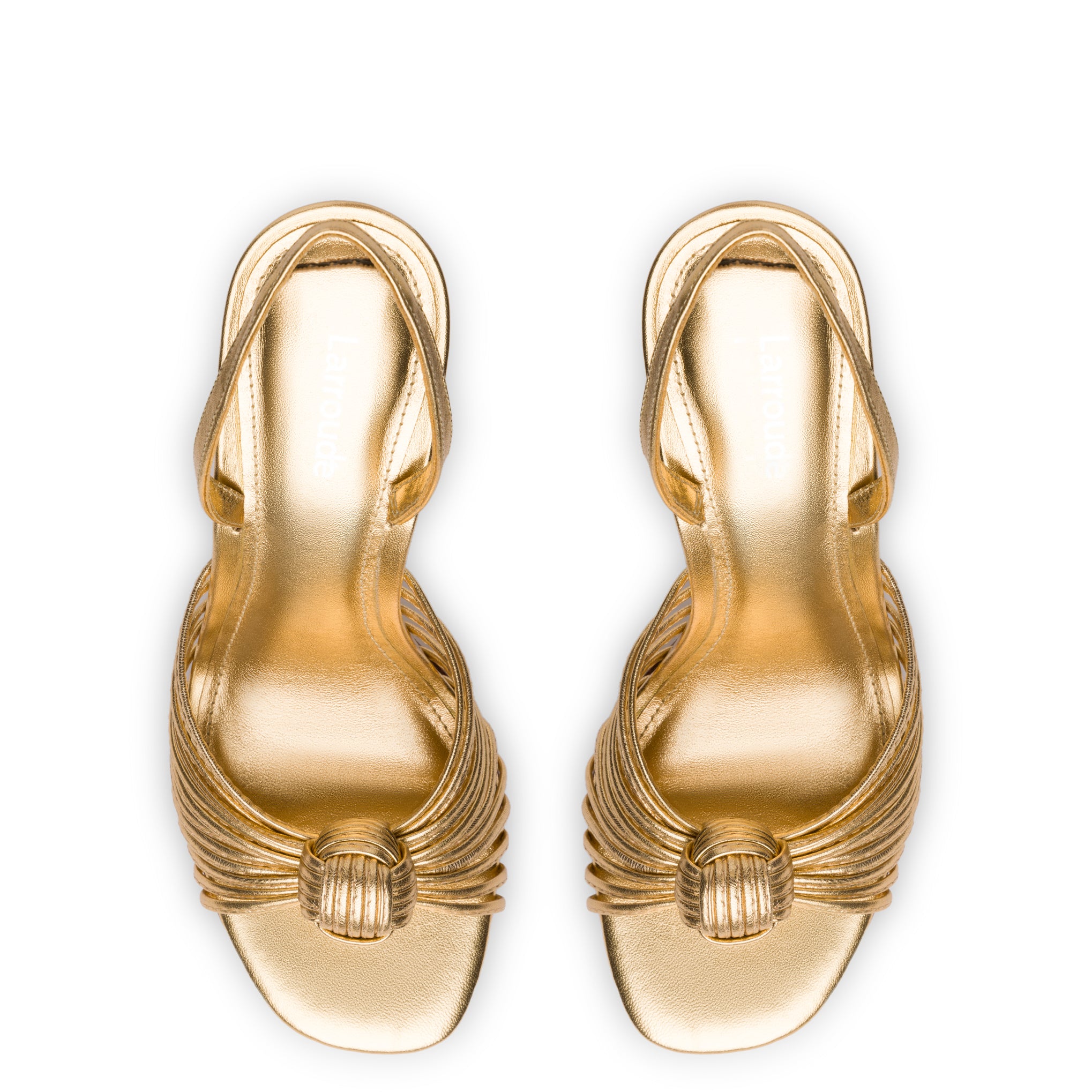 Valerie Slingback Sandal In Gold Metallic Leather