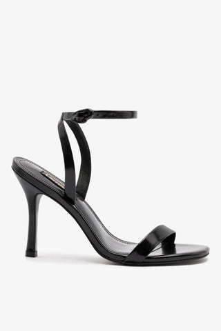 Sandália Veronina Couro Preto Sandal Larroudé