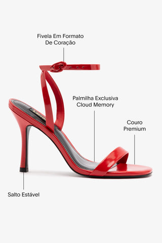 Sandália Veronina Couro Vermelho