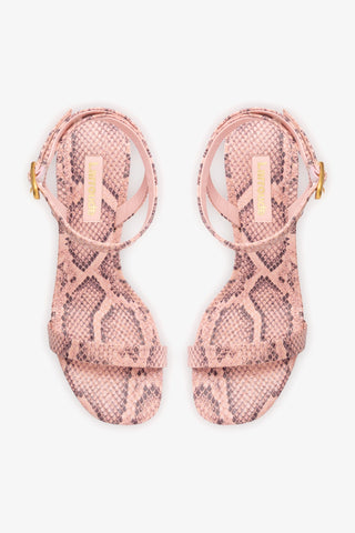 Sandália Veronina Couro Cobra Rosa