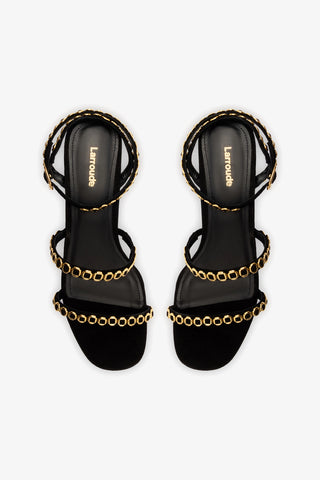 Gio Milanina Sandal In Black Suede