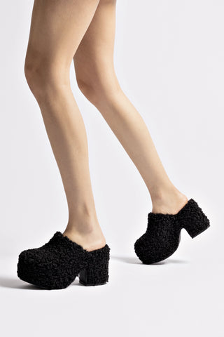 Miso Platform Clog In Black Knit