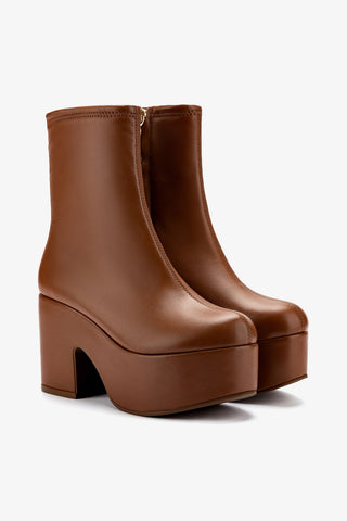 Bota Miso Couro Stretch Caramel