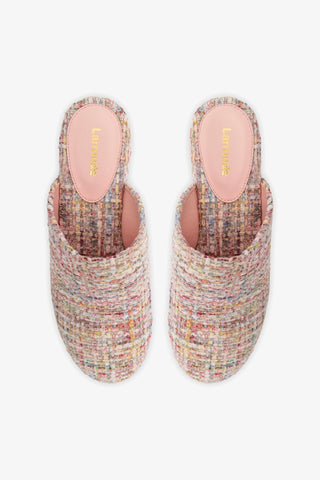 Mule Clog Plataforma Miso Veludo Rosa