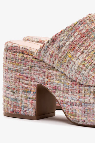 Mule Clog Plataforma Miso Veludo Rosa