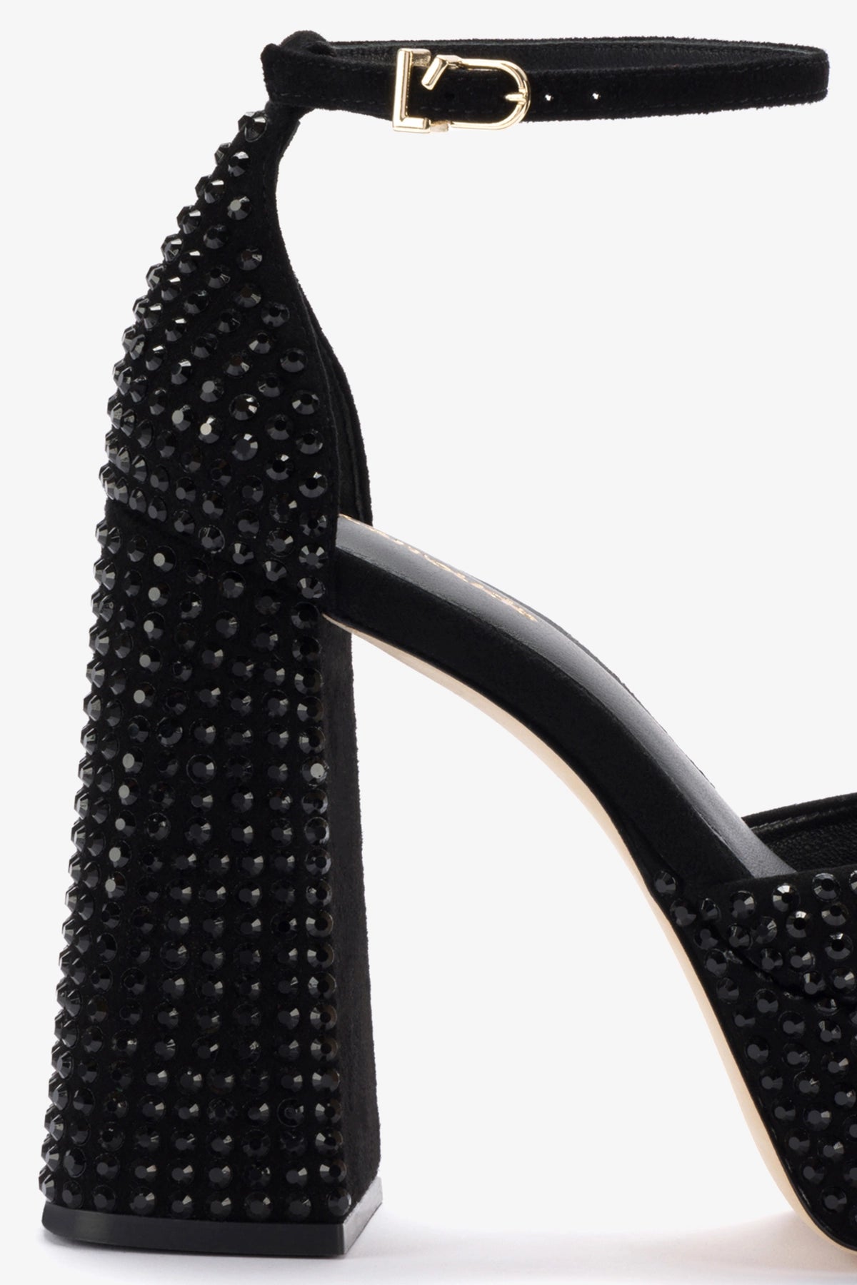 Ari Crystal Pump In Monochrome Black Suede