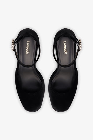 Sandália Plataforma Ari Veludo Preto