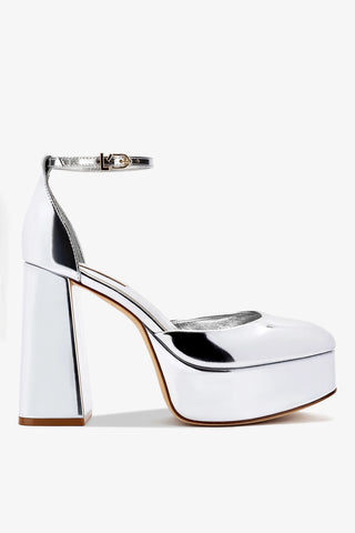Sandália Plataforma Ari Espelhado Prateado