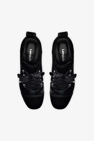 Bota Plataforma Eleonor Veludo Preto