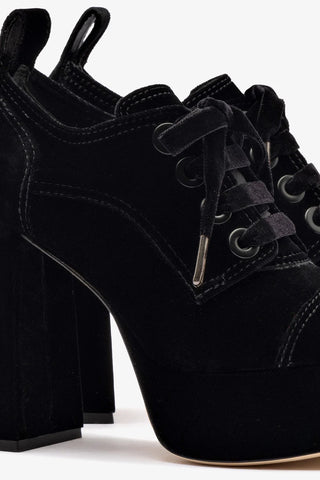 Bota Plataforma Eleonor Veludo Preto