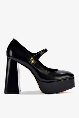Scarpin Plataforma Emma Couro Preto Womens - Shoes - Pumps Larroudé