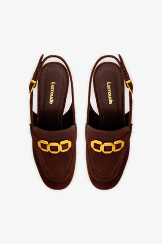 Slingback Plataforma Harrington Hi Camurça Marrom