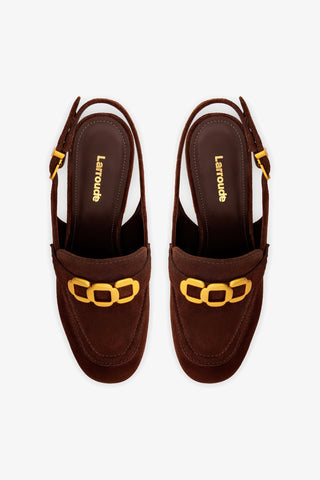 Slingback Plataforma Harrington Hi Camurça Marrom