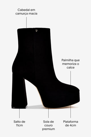 Bota Dolly Camurça Preto Boot Larroudé