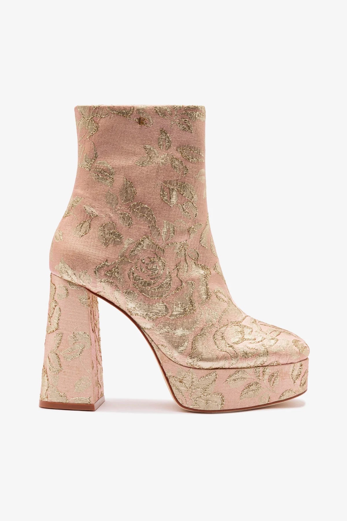 Larroudé for LoveShackFancy Dolly Boot In Sand Brocade