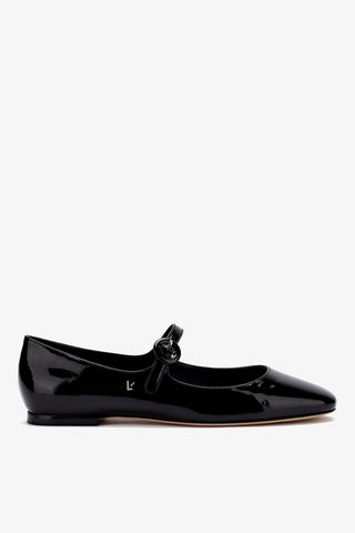 Sapatilha Blair Couro Verniz Preto Ballerina Larroudé