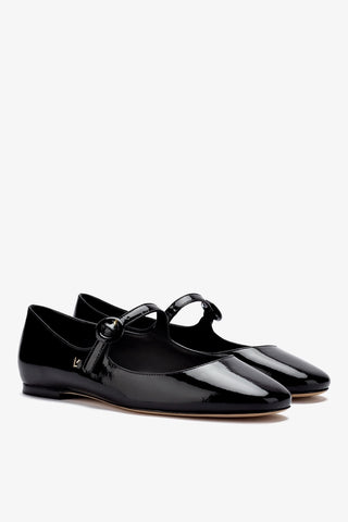 Sapatilha Blair Couro Verniz Preto Ballerina Larroudé