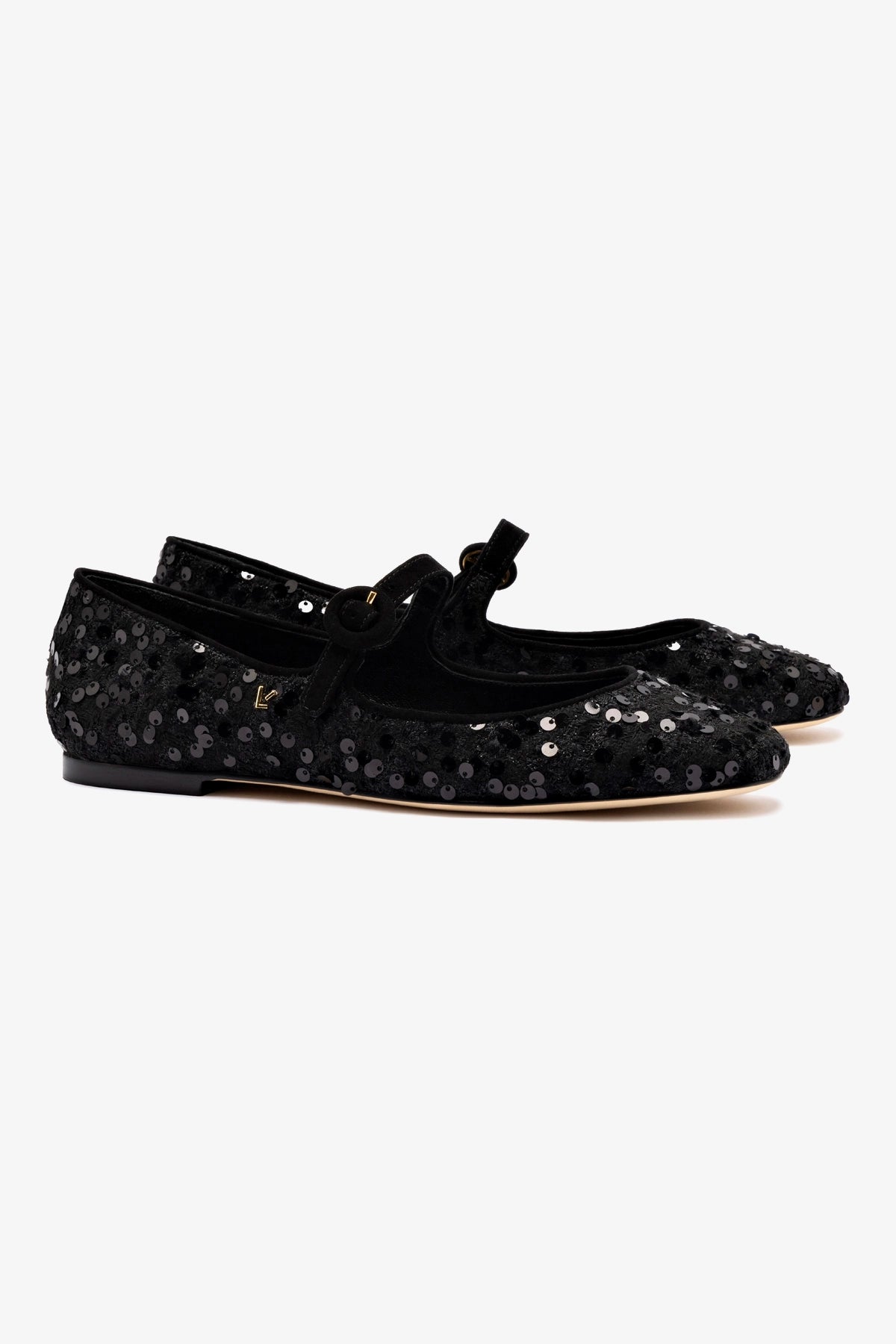 Blair Ballet Flat In Black Sequins