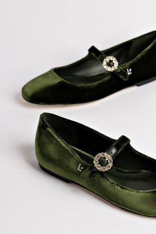 Blair Ballet Flat In Bosco Velvet