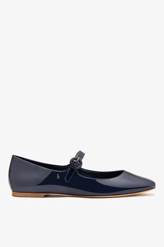 Blair Ballet Flat Indigo Patent Leather Flat Larroudé
