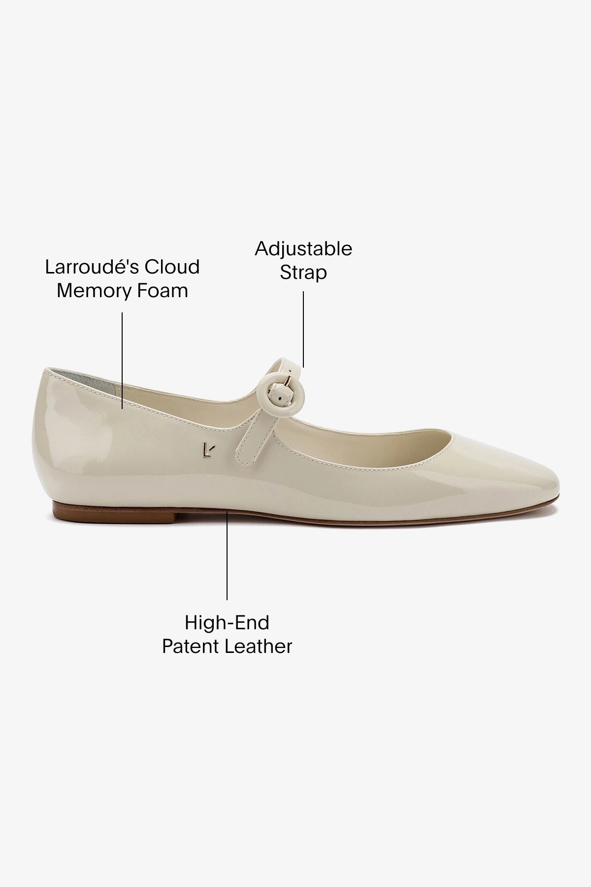 Blair Ballet Flat In Ivory Patent Leather