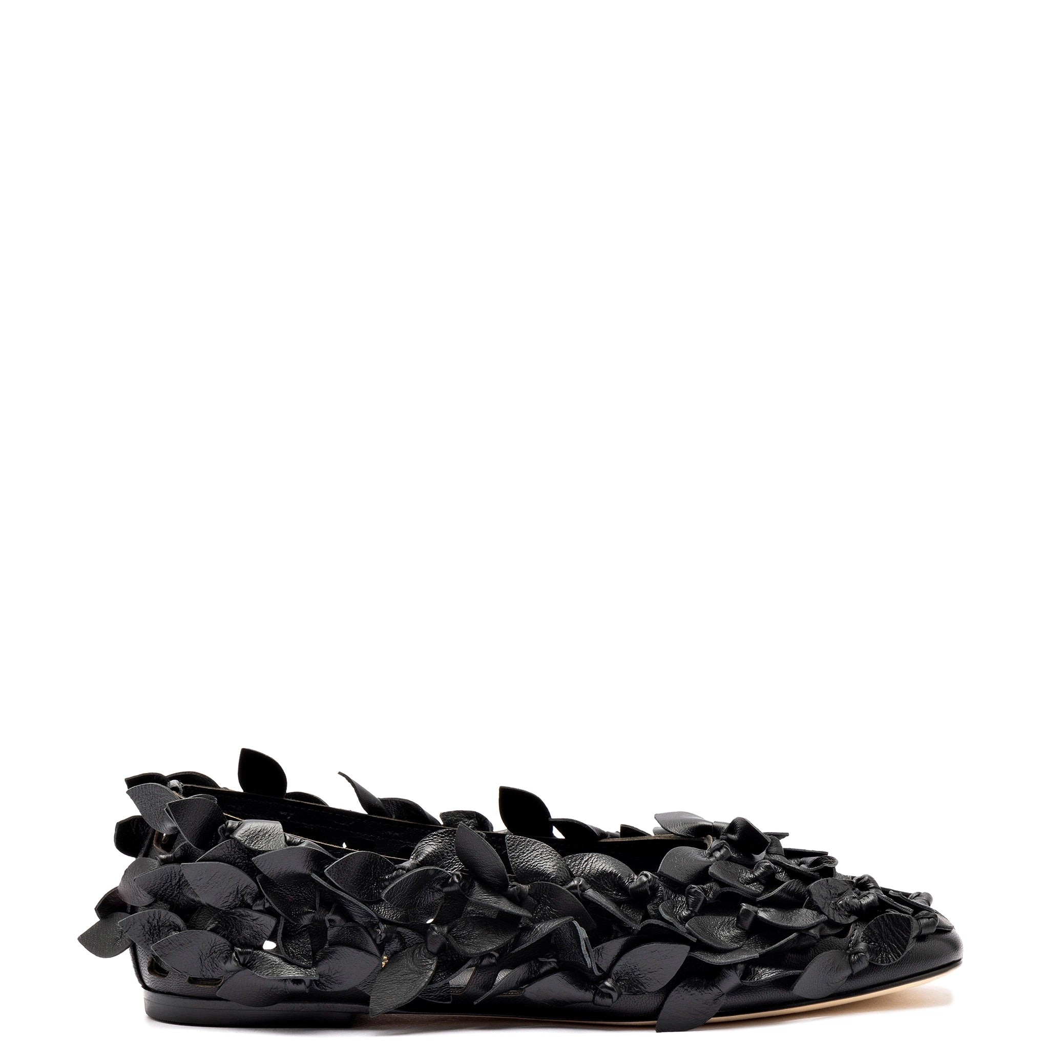 Larroude x Jonathan Cohen Ballet Flat In Black Leather