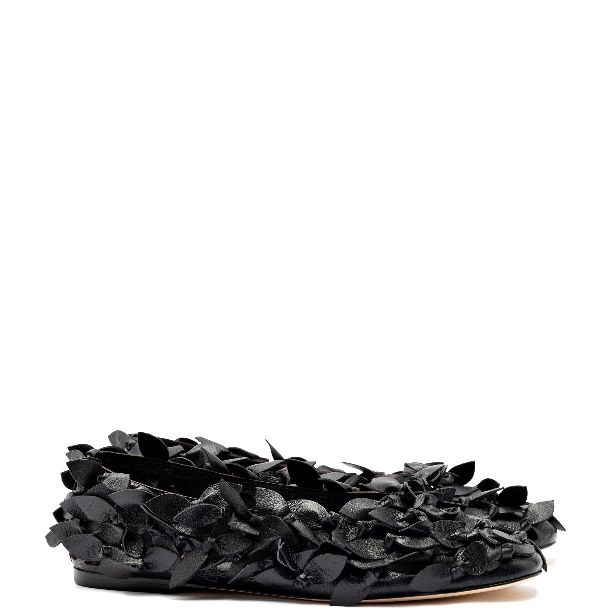 Larroude x Jonathan Cohen Ballet Flat In Black Leather