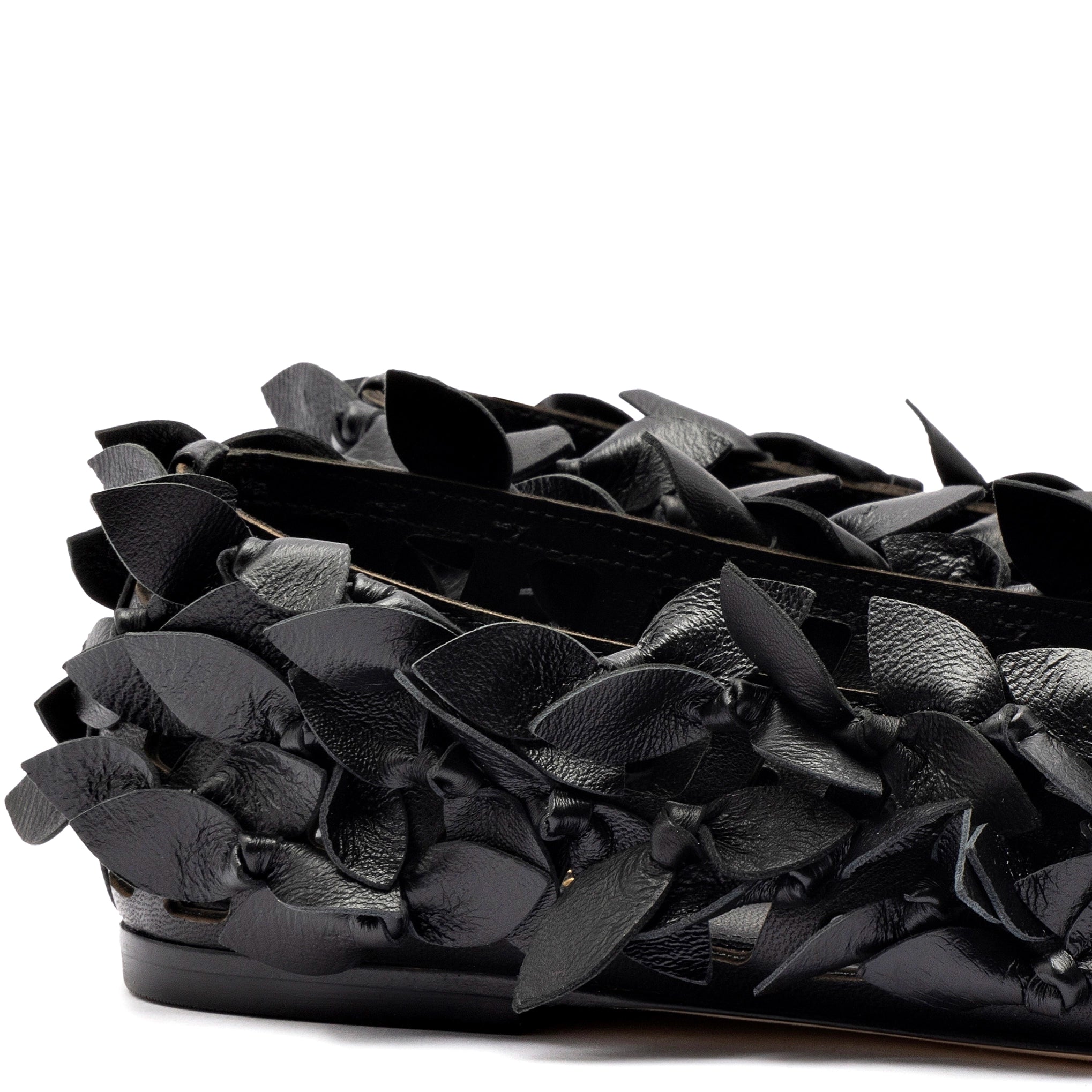 Larroude x Jonathan Cohen Ballet Flat In Black Leather