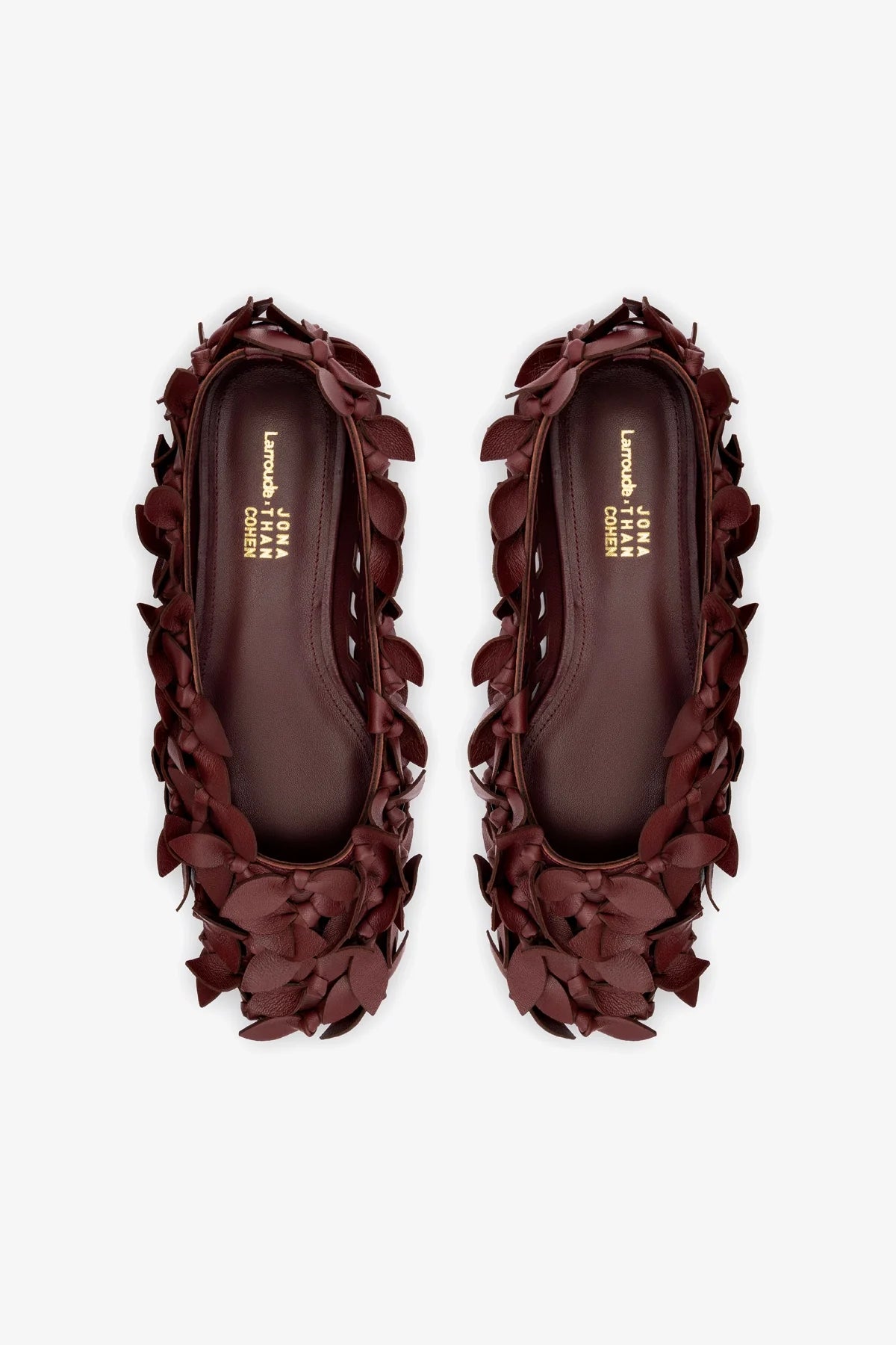 Larroude x Jonathan Cohen Ballet Flat In Burgundy Leather