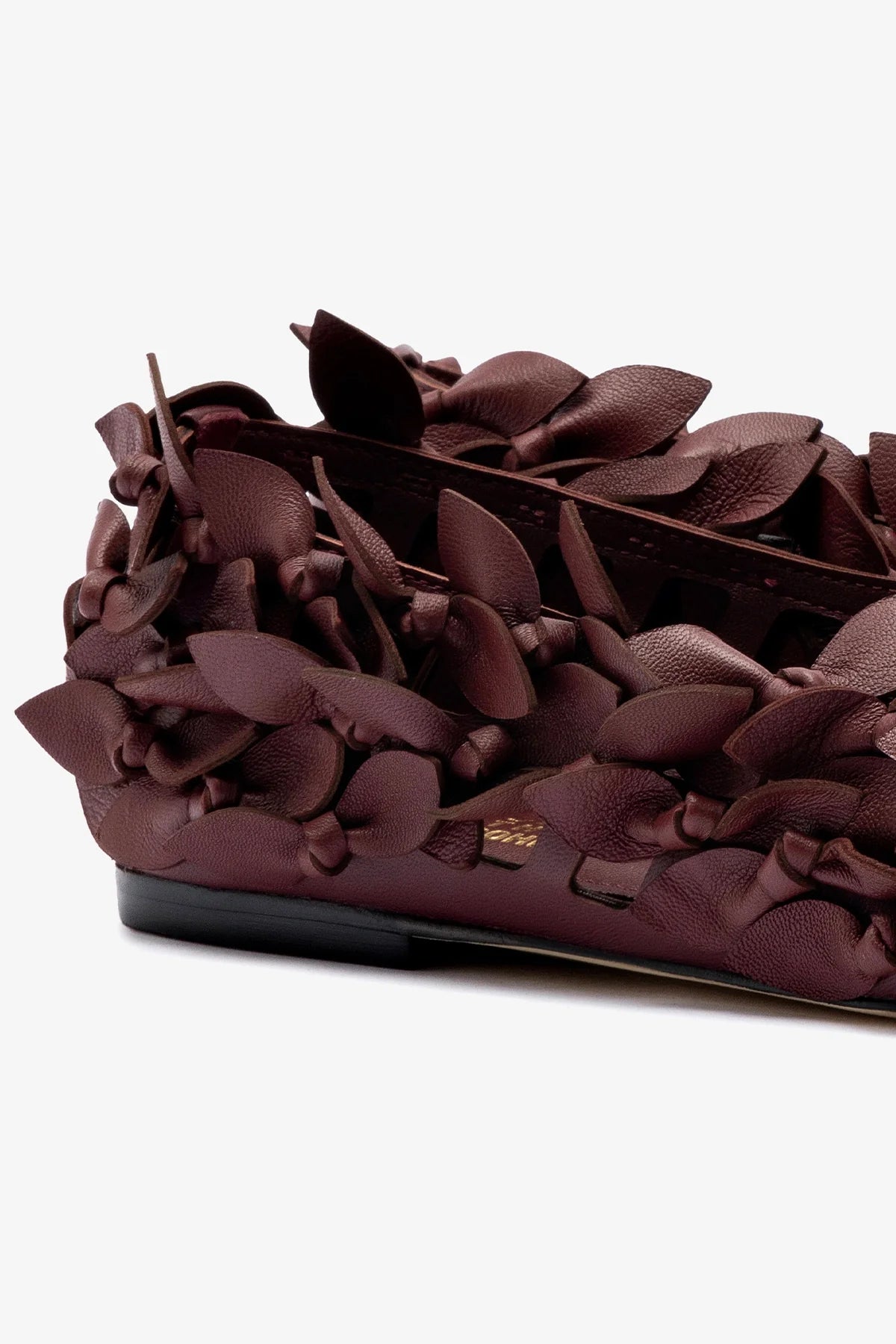 Larroude x Jonathan Cohen Ballet Flat In Burgundy Leather