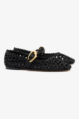 Sapatilha Verona Macramê Ráfia Preto
