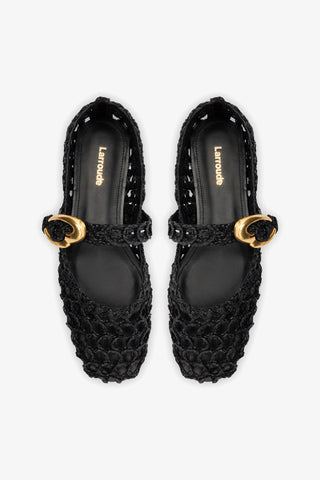 Sapatilha Verona Macramê Ráfia Preto