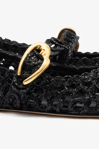 Sapatilha Verona Macramê Ráfia Preto