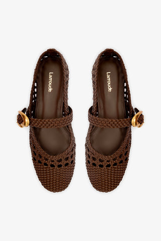 Sapatilha Verona Macramê Couro Marrom