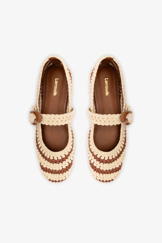 Sapatilha Verona Crochê Caramelo e Off White