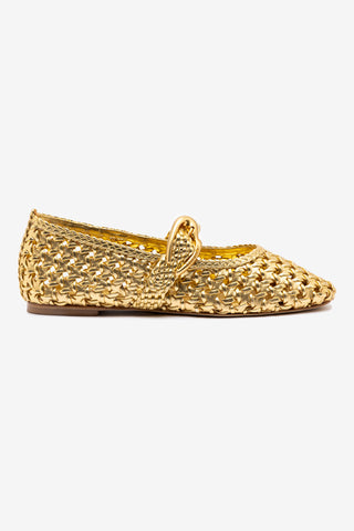 Verona Macrame In Gold Metallic Leather