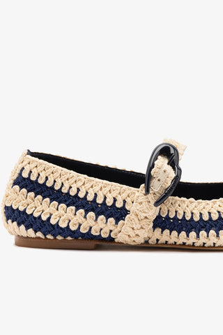 Sapatilha Verona Crochê Azul e Off White