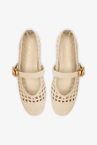 Sapatilha Verona Macramê Couro Off White